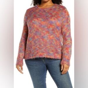 Bobeau Multicolor Cozy Crew Neck Sweater